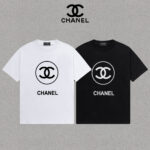 P70 Chanel/香奈儿 印花Logo百搭潮流圆领短袖T恤男女同款 吊牌 领标 水洗唛 三标齐全 尺码：S-XXL 颜色：黑色，白色