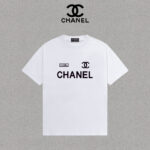 P70 Chanel/香奈儿 印花Logo百搭潮流圆领短袖T恤男女同款 吊牌 领标 水洗唛 三标齐全 尺码：S-XXL 颜色：黑色，白色