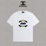 P70 Chanel/香奈儿 印花Logo百搭潮流圆领短袖T恤男女同款 吊牌 领标 水洗唛 三标齐全 尺码：S-XXL 颜色：黑色，白色