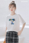 P70 Chanel/香奈儿 印花Logo百搭潮流圆领短袖T恤男女同款 吊牌 领标 水洗唛 三标齐全 尺码：S-XXL 颜色：黑色，白色
