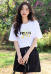 P70 Fendi/芬迪 印花Logo百搭潮流短袖T恤男女同款 吊牌 领标 水洗唛 三标齐全 定织定染280克精梳棉面料 尺码：S-XXL 颜色：黑色，白色