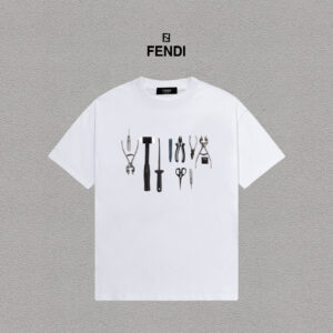 weigou_192903_0_b52f0490c7 P70 Fendi/芬迪 印花Logo百搭潮流短袖T恤男女同款 吊牌 领标 水洗唛 三标齐全 定织定染280克精梳棉面料 尺码:S-XXL 颜色:黑色,白色