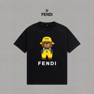 weigou_193004_0_b37ba3c351 P70 Fendi/芬迪 印花Logo百搭潮流短袖T恤男女同款 吊牌 领标 水洗唛 三标齐全 定织定染280克精梳棉面料 尺码:S-XXL 颜色:黑色,白色