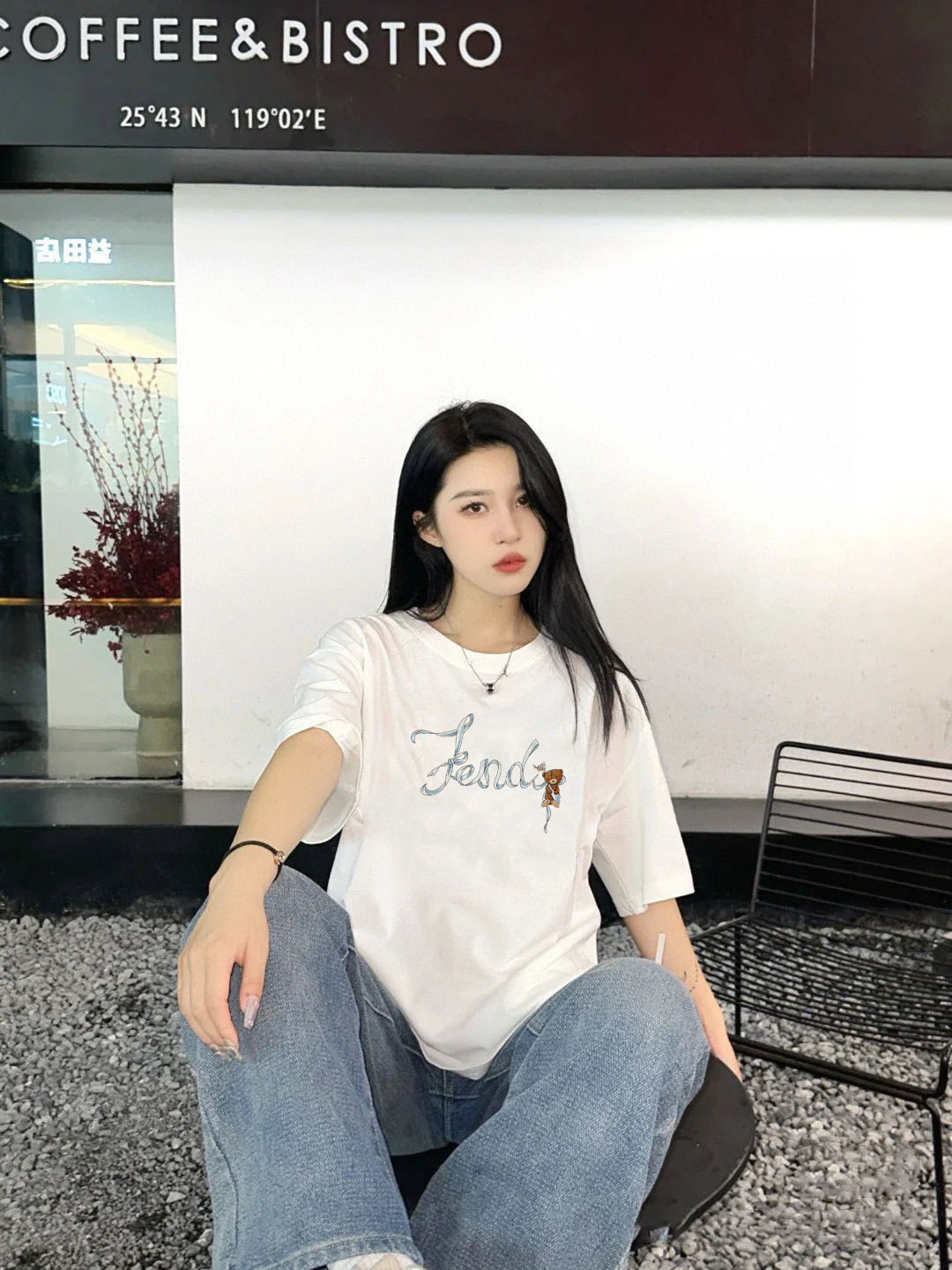 P70 Fendi/芬迪 印花Logo百搭潮流短袖T恤男女同款 吊牌 领标 水洗唛 三标齐全 定织定染280克精梳棉面料 尺码：S-XXL 颜色：黑色，白色