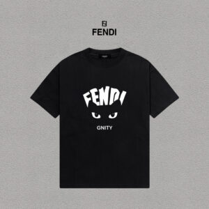 weigou_193528_0_707396b5d8 P70 Fendi/芬迪 印花Logo百搭潮流短袖T恤男女同款 吊牌 领标 水洗唛 三标齐全 定织定染280克精梳棉面料 尺码:S-XXL 颜色:黑色,白色
