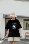P70 Fendi/芬迪 印花Logo百搭潮流短袖T恤男女同款 吊牌 领标 水洗唛 三标齐全 定织定染280克精梳棉面料 尺码：S-XXL 颜色：黑色，白色