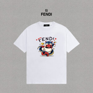 weigou_193749_0_56569f7ef5 P70 Fendi/芬迪 印花Logo百搭潮流短袖T恤男女同款 吊牌 领标 水洗唛 三标齐全 定织定染280克精梳棉面料 尺码:S-XXL 颜色:黑色,白色
