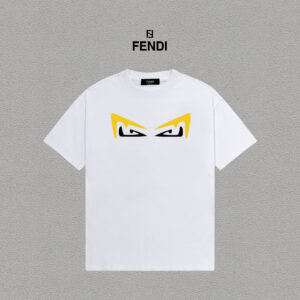 weigou_193837_0_4423a42f66 P70 Fendi/芬迪 印花Logo百搭潮流短袖T恤男女同款 吊牌 领标 水洗唛 三标齐全 定织定染280克精梳棉面料 尺码:S-XXL 颜色:黑色,白色