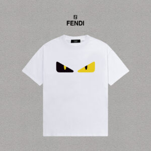 weigou_193924_0_e1b46131b9 P70 Fendi/芬迪 印花Logo百搭潮流短袖T恤男女同款 吊牌 领标 水洗唛 三标齐全 定织定染280克精梳棉面料 尺码:S-XXL 颜色:黑色,白色