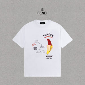 weigou_194109_0_06bf8cba45 P70 Fendi/芬迪 印花Logo百搭潮流短袖T恤男女同款 吊牌 领标 水洗唛 三标齐全 定织定染280克精梳棉面料 尺码:S-XXL 颜色:黑色,白色