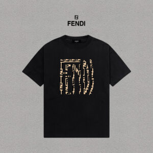 weigou_194441_0_35d53111ee P70 Fendi/芬迪 印花Logo百搭潮流短袖T恤男女同款 吊牌 领标 水洗唛 三标齐全 定织定染280克精梳棉面料 尺码:S-XXL 颜色:黑色,白色