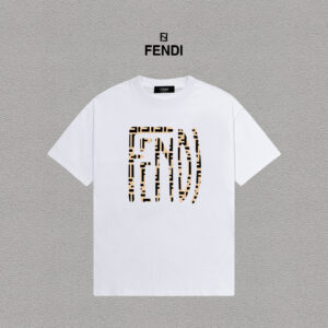 weigou_194469_0_16ab18095d P70 Fendi/芬迪 印花Logo百搭潮流短袖T恤男女同款 吊牌 领标 水洗唛 三标齐全 定织定染280克精梳棉面料 尺码:S-XXL 颜色:黑色,白色