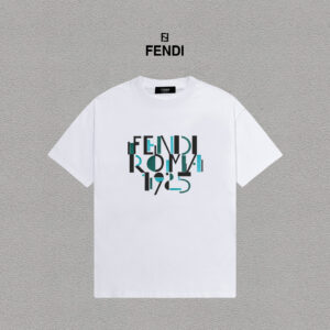 weigou_194543_0_1b579cc315 P70 Fendi/芬迪 印花Logo百搭潮流短袖T恤男女同款 吊牌 领标 水洗唛 三标齐全 定织定染280克精梳棉面料 尺码:S-XXL 颜色:黑色,白色
