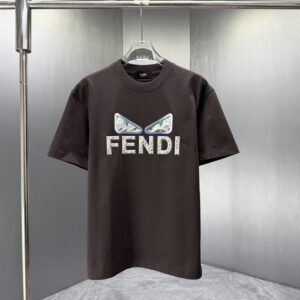 P75 FENDI* 芬迪* 2026春夏新款短袖T恤 定制纯棉字母logo厚板 颜色：黑色 白色 巧色 深蓝 码数：S M L XL XXL