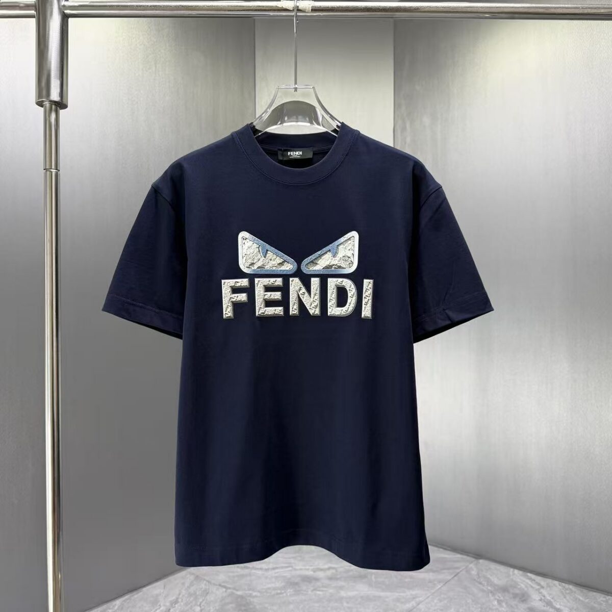 P75 FENDI* 芬迪* 2026春夏新款短袖T恤 定制纯棉字母logo厚板 颜色：黑色 白色 巧色 深蓝 码数：S M L XL XXL