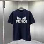 P75 FENDI* 芬迪* 2026春夏新款短袖T恤 定制纯棉字母logo厚板 颜色：黑色 白色 巧色 深蓝 码数：S M L XL XXL