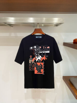 weigou_196405_0_a6758c86e7 P70 普拉达PRADA 新款直喷工艺 高品质280克重磅短袖T恤,进口兄弟数码白墨直喷工艺 彰显不羁的个性与强大的气场 纯棉32支双纱面料,两遍缩水工艺,立体裁剪,面布做了蚀毛,手感非常好,亲肤透气,微宽松版型,上身舒适! 日本Brother进口机数码直喷。色彩还原度 %,杜邦进口环保颜料,色牢度5级,经测验,洗涤100次,褪色程度不到1% 单品时尚感满满.日常出街或休闲都很百搭,轻松驾驭各种风格。色彩超鲜艳还透气,夏季必备 颜色:黑色/白色 码数:S-XL