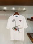 P70 普拉达PRADA 新款直喷工艺 高品质280克重磅短袖T恤，进口兄弟数码白墨直喷工艺 彰显不羁的个性与强大的气场 纯棉32支双纱面料，两遍缩水工艺，立体裁剪，面布做了蚀毛，手感非常好，亲肤透气，微宽松版型，上身舒适！ 日本Brother进口机数码直喷。色彩还原度 %，杜邦进口环保颜料，色牢度5级，经测验，洗涤100次，褪色程度不到1% 单品时尚感满满.日常出街或休闲都很百搭，轻松驾驭各种风格。色彩超鲜艳还透气，夏季必备 颜色：黑色/白色 码数：S-XL