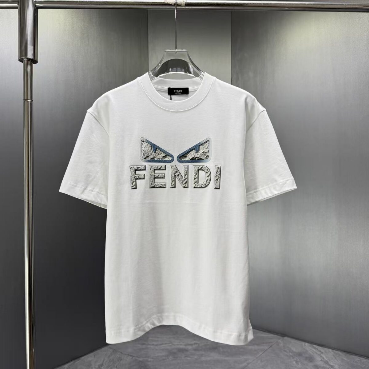 P75 FENDI* 芬迪* 2026春夏新款短袖T恤 定制纯棉字母logo厚板 颜色：黑色 白色 巧色 深蓝 码数：S M L XL XXL
