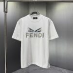 P75 FENDI* 芬迪* 2026春夏新款短袖T恤 定制纯棉字母logo厚板 颜色：黑色 白色 巧色 深蓝 码数：S M L XL XXL