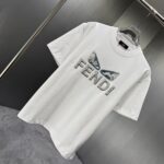 P75 FENDI* 芬迪* 2026春夏新款短袖T恤 定制纯棉字母logo厚板 颜色：黑色 白色 巧色 深蓝 码数：S M L XL XXL