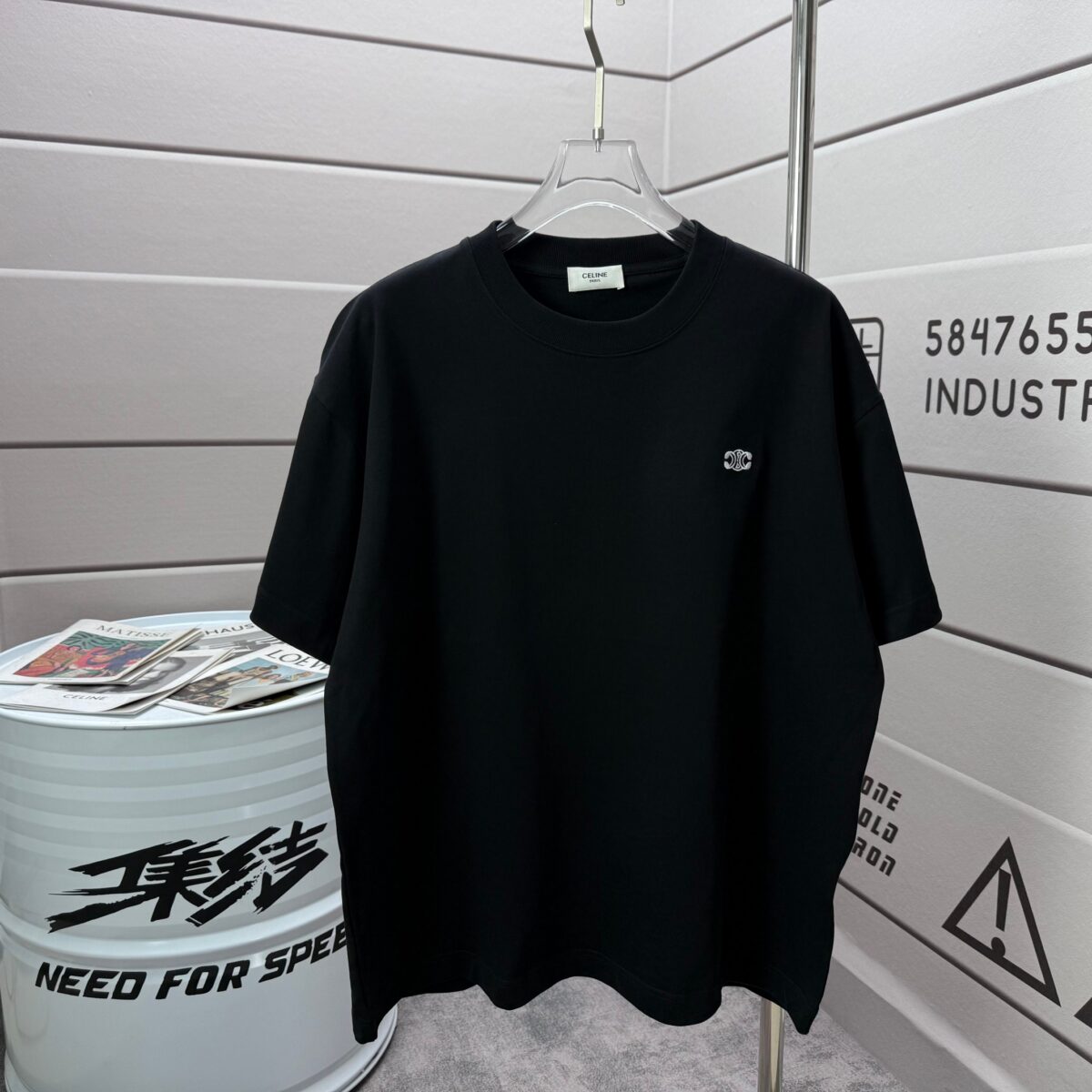 P75 Celi* 塞琳 塞林 2026春夏款 简约字母刺绣工艺个性logo 定制双纱平纹纯棉面料 短袖T恤 男女同款 颜色：黑色 白色 绿色 紫色 尺码： S （90-130斤） M （120-150斤） L （140-165斤） XL （160-180斤） XXL （180-210斤）