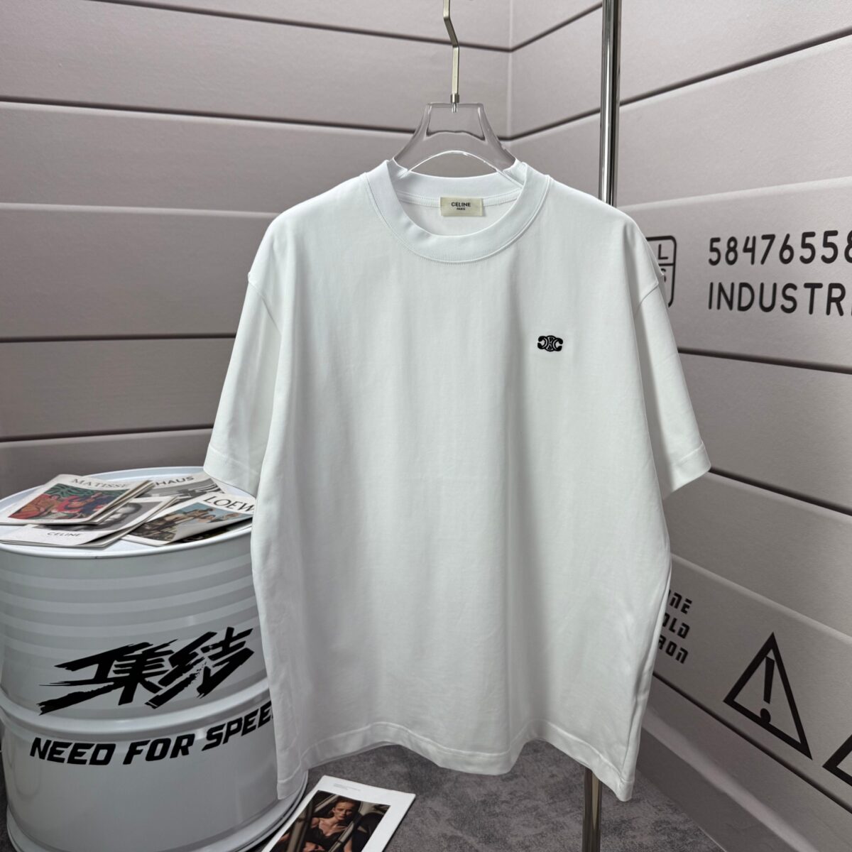 P75 Celi* 塞琳 塞林 2026春夏款 简约字母刺绣工艺个性logo 定制双纱平纹纯棉面料 短袖T恤 男女同款 颜色：黑色 白色 绿色 紫色 尺码： S （90-130斤） M （120-150斤） L （140-165斤） XL （160-180斤） XXL （180-210斤）