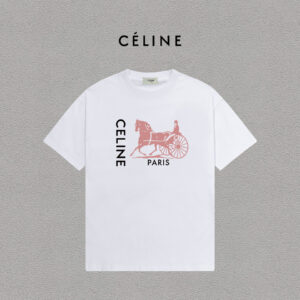weigou_198596_0_2a9d79339f P70 Celine/赛琳 印花Logo百搭潮流纯棉短袖T恤男女同款 吊牌 领标 水洗唛 三标齐全 定织定染280克精梳棉面料 尺码:S-XXL 颜色:黑色,白色