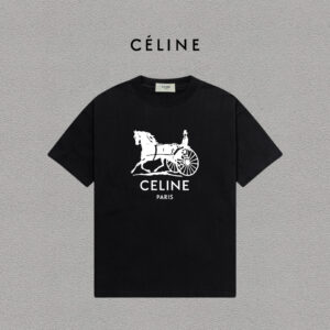 weigou_198635_0_c912ee9172 P70 Celine/赛琳 印花Logo百搭潮流纯棉短袖T恤男女同款 吊牌 领标 水洗唛 三标齐全 定织定染280克精梳棉面料 尺码:S-XXL 颜色:黑色,白色