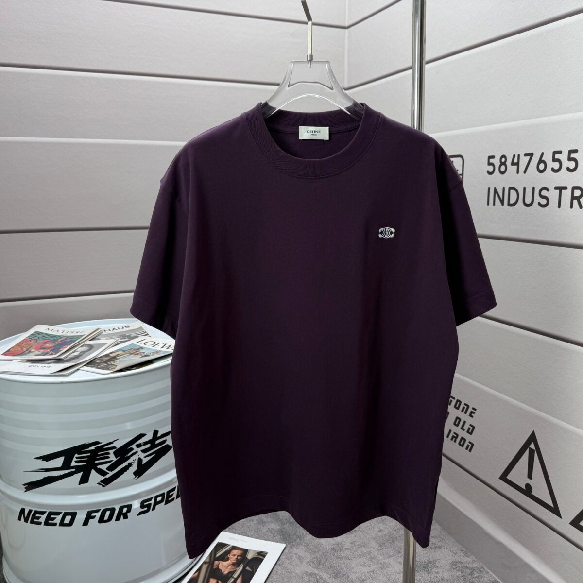 P75 Celi* 塞琳 塞林 2026春夏款 简约字母刺绣工艺个性logo 定制双纱平纹纯棉面料 短袖T恤 男女同款 颜色：黑色 白色 绿色 紫色 尺码： S （90-130斤） M （120-150斤） L （140-165斤） XL （160-180斤） XXL （180-210斤）