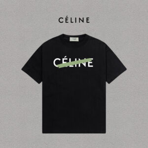 weigou_198698_0_6d59729521 P70 Celine/赛琳 印花Logo百搭潮流纯棉短袖T恤男女同款 吊牌 领标 水洗唛 三标齐全 定织定染280克精梳棉面料 尺码:S-XXL 颜色:黑色,白色