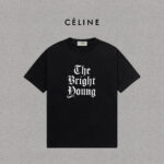 P70 Celine/赛琳 印花Logo百搭潮流纯棉短袖T恤男女同款 吊牌 领标 水洗唛 三标齐全 定织定染280克精梳棉面料 尺码：S-XXL 颜色：黑色，白色