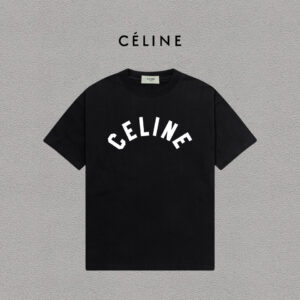 P70 Celine/赛琳 印花Logo百搭潮流纯棉短袖T恤男女同款 吊牌 领标 水洗唛 三标齐全 定织定染280克精梳棉面料 尺码：S-XXL 颜色：黑色，白色