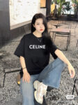 P70 Celine/赛琳 印花Logo百搭潮流纯棉短袖T恤男女同款 吊牌 领标 水洗唛 三标齐全 定织定染280克精梳棉面料 尺码：S-XXL 颜色：黑色，白色