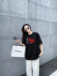 P70 Celine/赛琳 印花Logo百搭潮流纯棉短袖T恤男女同款 吊牌 领标 水洗唛 三标齐全 定织定染280克精梳棉面料 尺码：S-XXL 颜色：黑色，白色