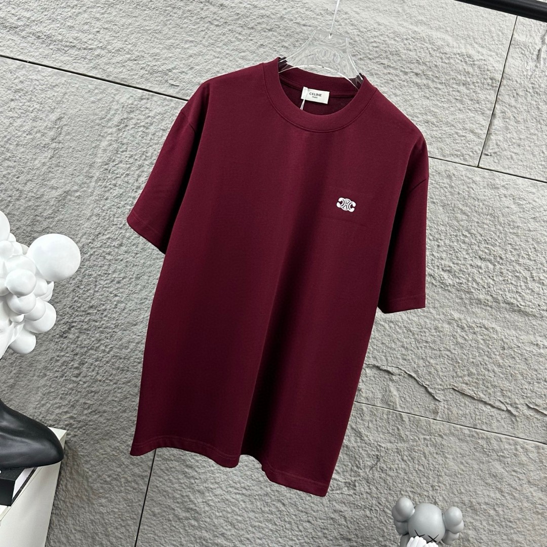 P75 Celi* 塞琳 塞林 2026春夏款 简约字母刺绣工艺个性logo 定制双纱平纹纯棉面料 短袖T恤 男女同款 颜色：黑色 白色 花灰色 安哥拉红色 尺码： S （90-130斤） M （120-150斤） L （140-165斤） XL （160-180斤） XXL （180-210斤）
