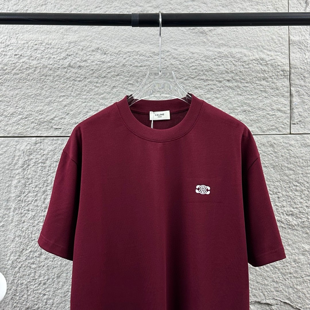 P75 Celi* 塞琳 塞林 2026春夏款 简约字母刺绣工艺个性logo 定制双纱平纹纯棉面料 短袖T恤 男女同款 颜色：黑色 白色 花灰色 安哥拉红色 尺码： S （90-130斤） M （120-150斤） L （140-165斤） XL （160-180斤） XXL （180-210斤）