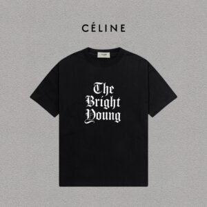 P70 Celine/赛琳 印花Logo百搭潮流纯棉短袖T恤男女同款 吊牌 领标 水洗唛 三标齐全 定织定染280克精梳棉面料 尺码：S-XXL 颜色：黑色，白色