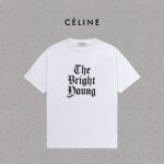 P70 Celine/赛琳 印花Logo百搭潮流纯棉短袖T恤男女同款 吊牌 领标 水洗唛 三标齐全 定织定染280克精梳棉面料 尺码：S-XXL 颜色：黑色，白色