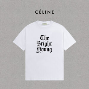 P70 Celine/赛琳 印花Logo百搭潮流纯棉短袖T恤男女同款 吊牌 领标 水洗唛 三标齐全 定织定染280克精梳棉面料 尺码：S-XXL 颜色：黑色，白色
