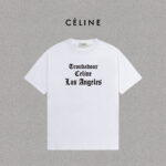 P70 Celine/赛琳 印花Logo百搭潮流纯棉短袖T恤男女同款 吊牌 领标 水洗唛 三标齐全 定织定染280克精梳棉面料 尺码：S-XXL 颜色：黑色，白色