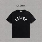P70 Celine/赛琳 印花Logo百搭潮流纯棉短袖T恤男女同款 吊牌 领标 水洗唛 三标齐全 定织定染280克精梳棉面料 尺码：S-XXL 颜色：黑色，白色