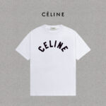 P70 Celine/赛琳 印花Logo百搭潮流纯棉短袖T恤男女同款 吊牌 领标 水洗唛 三标齐全 定织定染280克精梳棉面料 尺码：S-XXL 颜色：黑色，白色