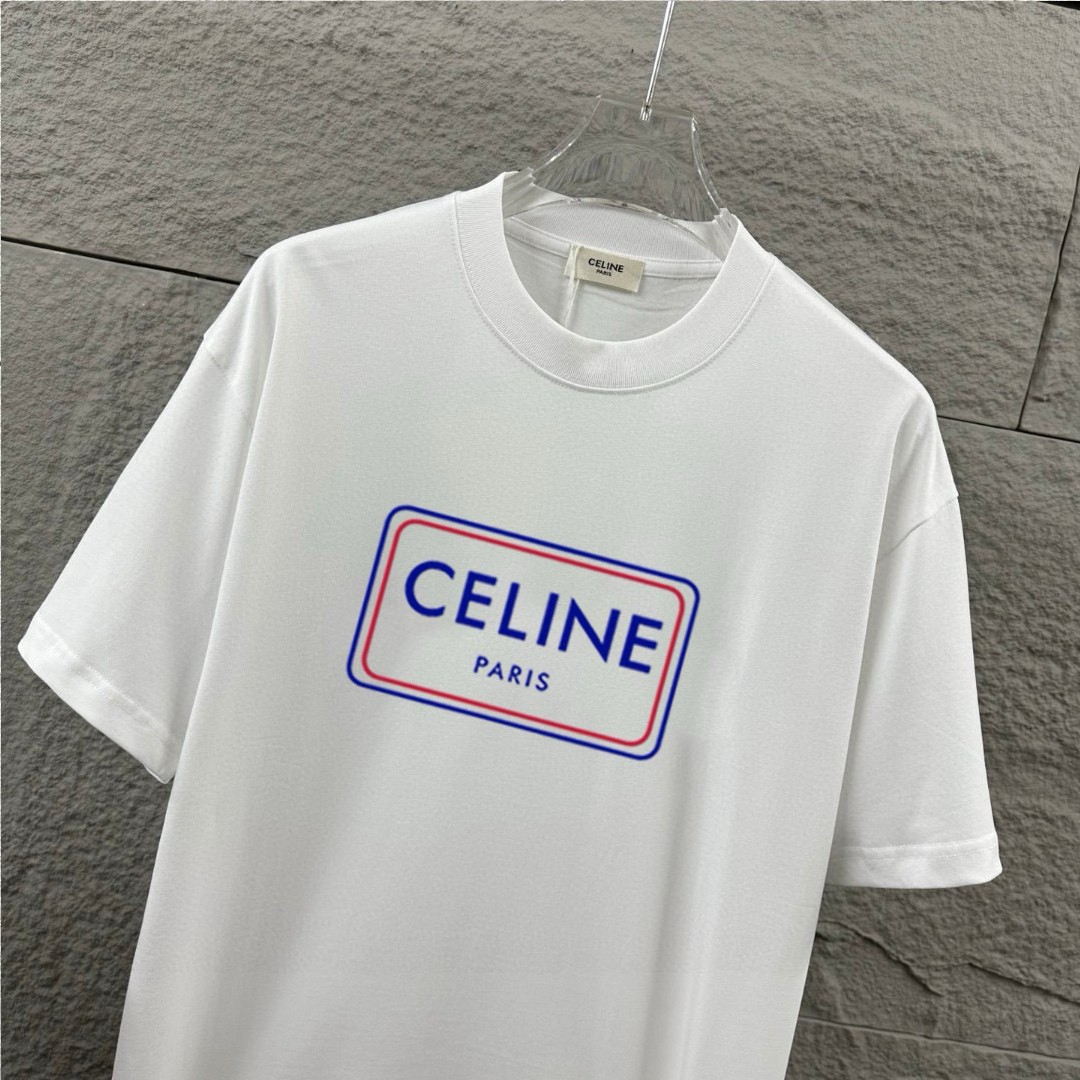 P75 Celi* 塞琳 塞林 2026春夏款 简约字母烫画工艺个性logo 定制双纱平纹纯棉面料 短袖T恤 男女同款 颜色：黑色 白色 花灰色 尺码： S （90-130斤） M （120-150斤） L （140-165斤） XL （160-180斤） XXL （180-210斤）