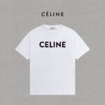 P70 Celine/赛琳 印花Logo百搭潮流纯棉短袖T恤男女同款 吊牌 领标 水洗唛 三标齐全 定织定染280克精梳棉面料 尺码：S-XXL 颜色：黑色，白色