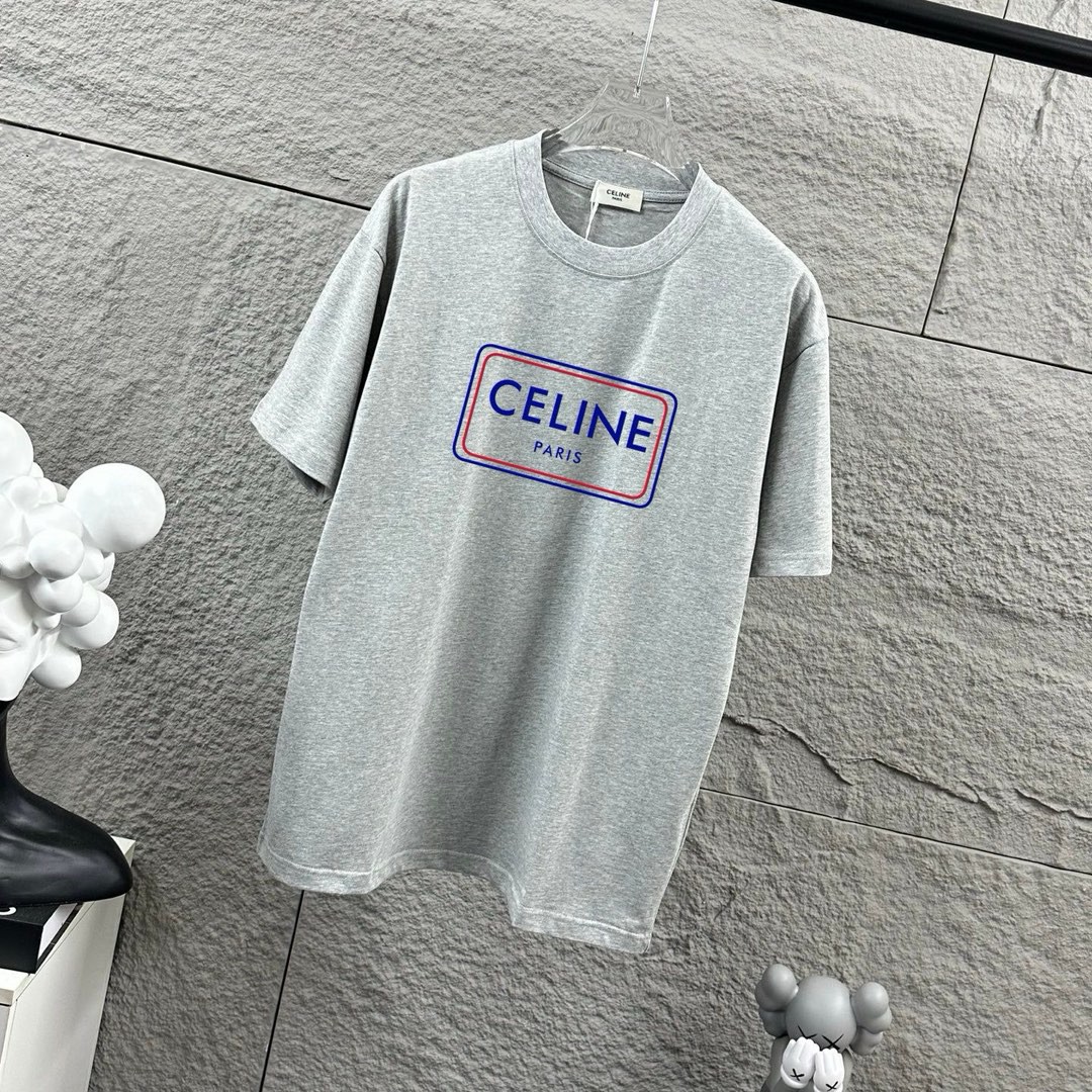 weigou_199396_1_be956e0868 P75 Celi* 塞琳 塞林 2026春夏款 简约字母烫画工艺个性logo 定制双纱平纹纯棉面料 短袖T恤 男女同款 颜色:黑色 白色 花灰色 尺码: S (90-130斤) M (120-150斤) L (140-165斤) XL (160-180斤) XXL (180-210斤)