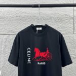 P75 Celi* 塞琳 塞林 2026春夏款 简约字母烫画工艺个性logo 定制双纱平纹纯棉面料 短袖T恤 男女同款 颜色：黑色 白色 尺码： S （90-130斤） M （120-150斤） L （140-165斤） XL （160-180斤） XXL （180-210斤）