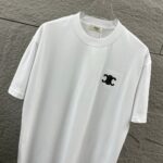 P75 Celi* 塞琳 塞林 2026春夏款 简约字母立体刺绣工艺个性logo 定制双纱平纹纯棉面料 短袖T恤 男女同款 颜色：黑色 白色 花灰色 尺码： S （90-130斤） M （120-150斤） L （140-165斤） XL （160-180斤） XXL （180-210斤）