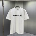P75 GIVENC* 纪梵希* 2026春夏新款短袖T恤 定制纯棉字母logo植绒 颜色：黑色 白色 深红 棕色 码数：S M L XL XXL
