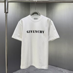P75 GIVENC* 纪梵希* 2026春夏新款短袖T恤 定制纯棉字母logo植绒 颜色：黑色 白色 深红 棕色 码数：S M L XL XXL